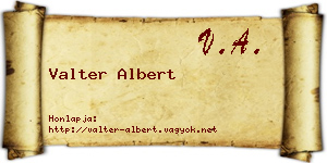 Valter Albert névjegykártya